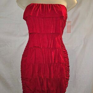 Sexy Red Cocktail Party Dress Strapless MEDIUM